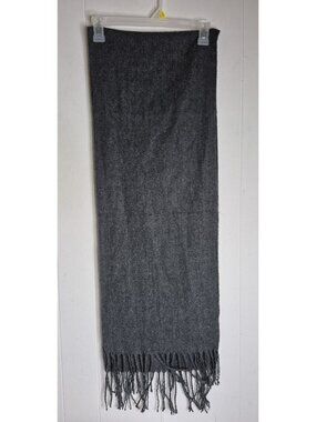 Alpine Swiss Heathered Gray Fringe Scarf Men's